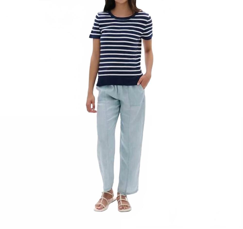 NEW HATLEY simone knit tee in navy and white stripes